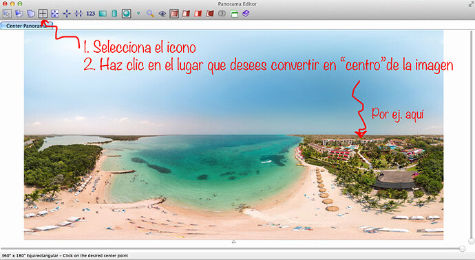 Ubicar el centro de una panorámica en PTGUI